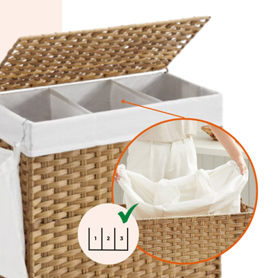 Kôš na bielizeň s kolieskami z umelého ratanu
