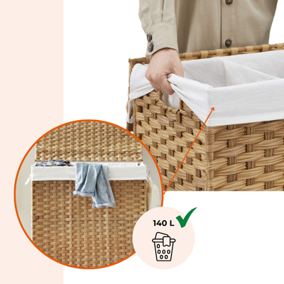 Kôš na bielizeň s kolieskami z umelého ratanu