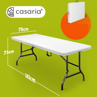 Bufetový stôl  KAMIL sklápateľný, 76x183x74cm, biela