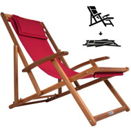 Záhradné lehátko SIENA, 65x87x102cm, červená