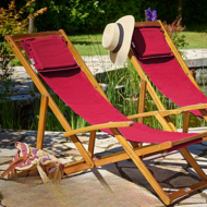 Záhradné lehátko SIENA, 65x87x102cm, červená