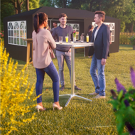 Výškovo nastaviteľný hliníkový barový stôl NERO, Ø60cm, strieborná