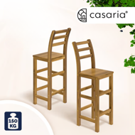 Barové stoličky OSLO s operadlami, 2ks, 40x36x110cm, prírodná hnedá