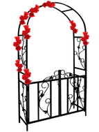 Oblúk na ruže ROMANCE s bránkou, 225x115X37CM, čierna