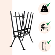 Koza na pílenie dreva AXEL, 77x50x105cm, čierna