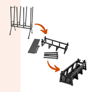 Koza na pílenie dreva AXEL, 77x50x105cm, čierna