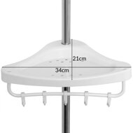 Teleskopický regál do sprchy DELMO, 92-306 cm, biela