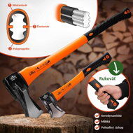 Set sekier TOMS sekera a štiepačka, 2ks, čierna/oranžová