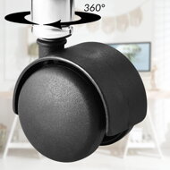 Taburetka na kolieskach OXANA s opierkou na nohy, Ø35cm, čierna