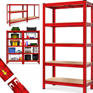 Regál s vysokou nosnosťou HEAVY, max. 875kg, 90x40x180cm, červená