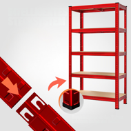 Regál s vysokou nosnosťou HEAVY, max. 875kg, 90x40x180cm, červená