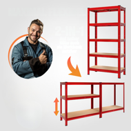 Regál s vysokou nosnosťou HEAVY, max. 875kg, 90x40x180cm, červená