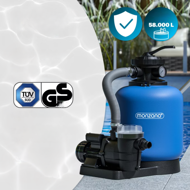 Piesková filtrácia k bazénu AQUA s predfiltrom, 13 200 l/h, modrá