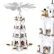 Vianočná pyramída MERRY, 60x20x20cm, biela