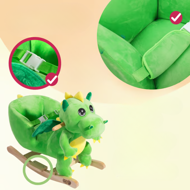 Hojdací dráčik DINO s bezpečnostným pásom, zelená