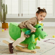 Hojdací dráčik DINO s bezpečnostným pásom, zelená