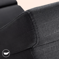 Leňoška LONDON s masážnou a vyhrievacou funkciou, 186x55x89 cm, antracitová