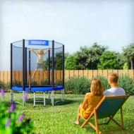 Trampolína s bezpečnostnou sieťou JUMP, Ø183 cm, čierna/modrá