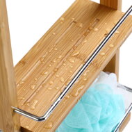 Závesná polička do kúpeľne BAMBOO. 28,5x10x70cm, 3 police, hnedá