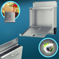 Poštová schránka s valcom na noviny POST, 30,5x10x33,5cm, strieborná