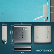 Poštová schránka s valcom na noviny POST, 30,5x10x33,5cm, strieborná