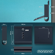 Poštová schránka s valcom na noviny POST, 30,5x10x33,5cm, antracitová