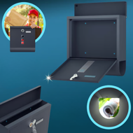 Poštová schránka s valcom na noviny POST, 30,5x10x33,5cm, antracitová