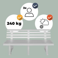 Záhradná lavica ORCHIDEA, 145x49x74cm, biela