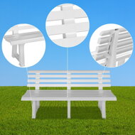 Záhradná lavica ORCHIDEA, 145x49x74cm, biela