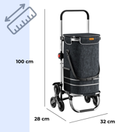 Nákupná taška na kolieskach do schodov COMFORT, 50l,  čierna