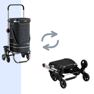 Nákupná taška na kolieskach do schodov COMFORT, 50l,  čierna