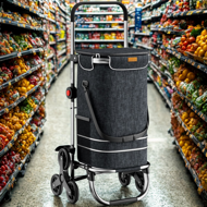 Nákupná taška na kolieskach do schodov COMFORT, 50l,  čierna