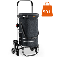 Nákupná taška na kolieskach do schodov COMFORT, 50l,  čierna