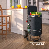 Nákupná taška na kolieskach do schodov COMFORT, 50l,  čierna