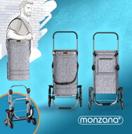 Nákupná taška na kolieskach do schodov COMFORT,50l, šedá