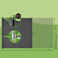 Bočná markíza NOSARA na terasu, 180x300cm antracitová