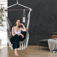 Závesné kreslo MANDY 170x100x150 cm, tmavosivé