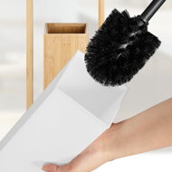 Bambusový stojan na WC kefu a papier, 24,5x20x83cm, hnedá