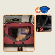 Prepravná taška pre psy a mačky ELI, 60x42x42cm, tmavočervená