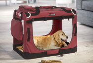 Prepravná taška pre psy a mačky ELI, 60x42x42cm, tmavočervená