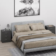 Nočný stolík ELOISE s podsvietením, 54x39x28cm, antracitová