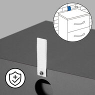 Nočný stolík ELOISE s podsvietením, 54x39x28cm, antracitová