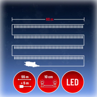Vianočná svetelná reťaz SIMPLE, 60m, studená biela