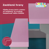 Detská sedacia zostava so slnečníkom JASMIN, 67x78,5x42,5cm, ružová/šedá