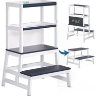 Učiaca veža PLAY borovica, 93x56x49, biela/antracit