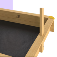 Pieskovisko so strieškou SANDY, smrekové drevo, 120x120x120cm