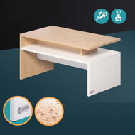 Konferenčný stolík SACRAMENTO, 95x55x50cm, biela/hnedá