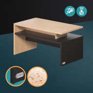 Konferenčný stolík SACRAMENTO, 95x55x50cm, hnedá/šedá