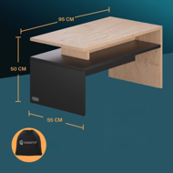 Konferenčný stolík SACRAMENTO, 95x55x50cm, hnedá/šedá
