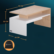 Konferenčný stolík SACRAMENTO, 95x55x50cm, biela/hnedá
